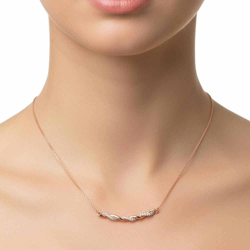 Rose Gold Twisted Zircons Pendant