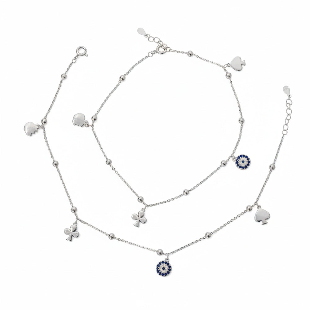 Silver Ace of spades anklet for her