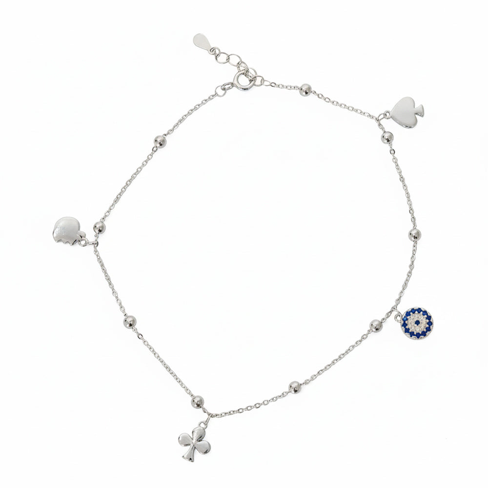 Silver Ace of Spades Anklet