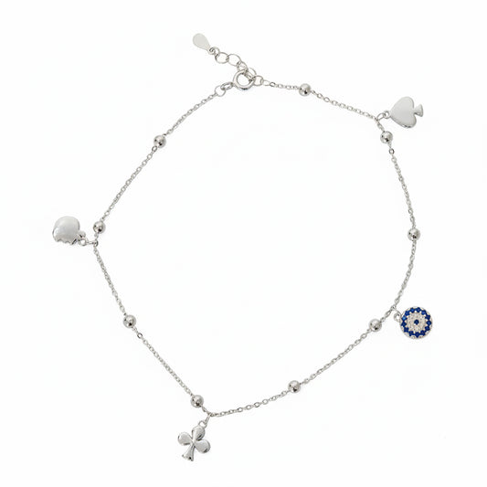 Silver Ace of Spades Anklet