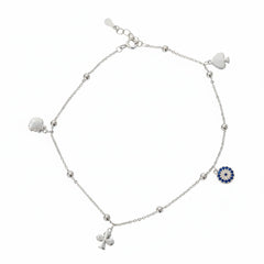 Silver Ace of spades anklet for her
