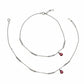 Silver Ruby Teardrop and Bar Stylish Anklet