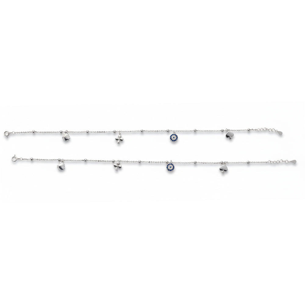 Silver Ace of spades anklet for her