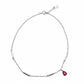 Silver Ruby Teardrop and Bar Stylish Anklet