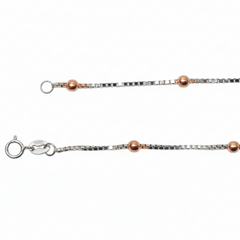 Silver Gold Beaded Box Chain For Her