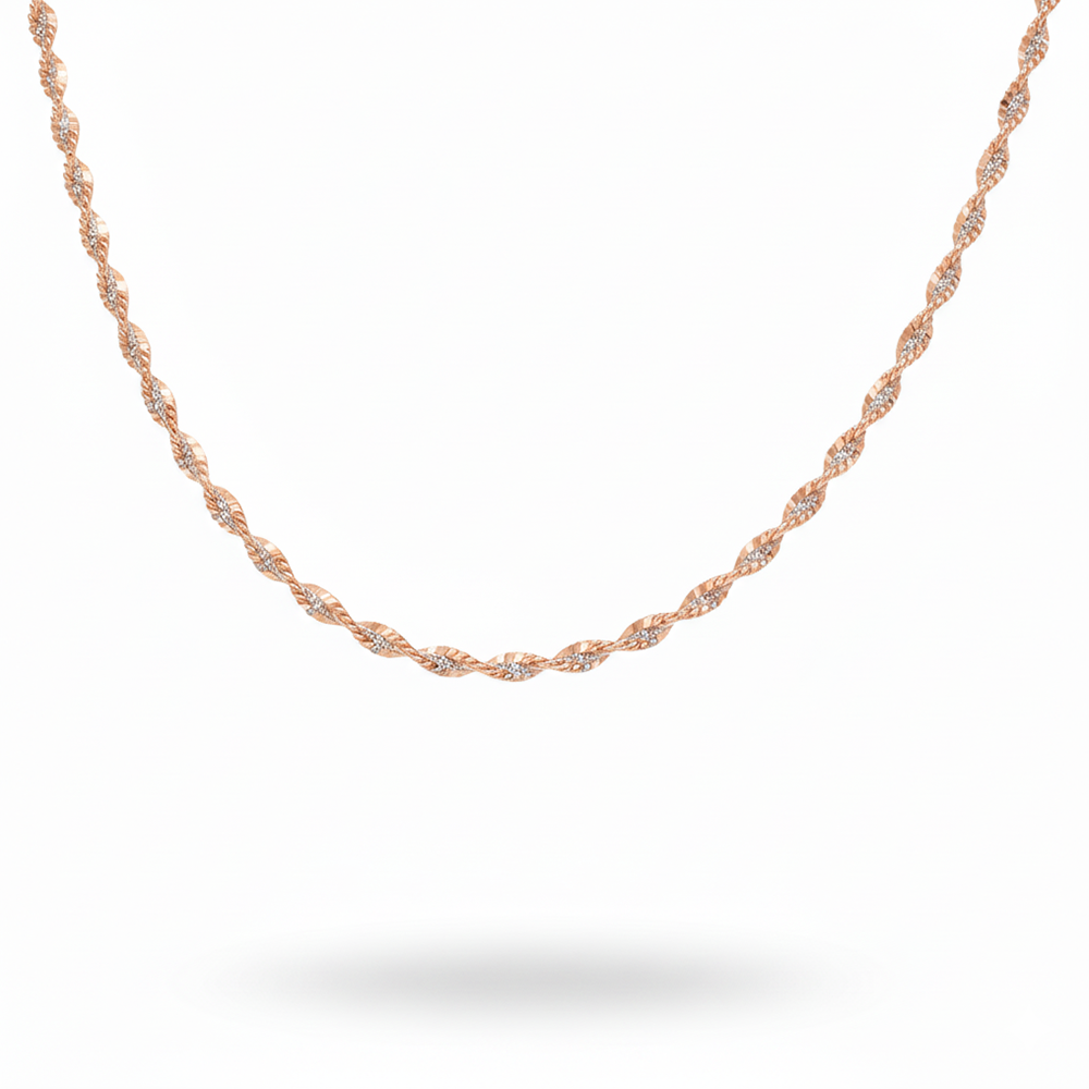 Rose Gold Twisted Curb Chain For Her