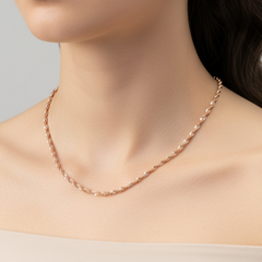 Rose Gold Twisted Curb Chain For Her