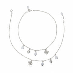 925 Silver Clover Aesthetic & Elegant Charms Anklet for her