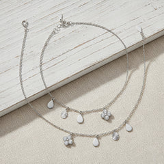 925 Silver Clover Aesthetic & Elegant Charms Anklet for her