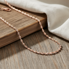 Rose Gold Twisted Curb Chain For Her