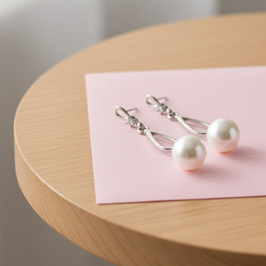Silver Morning Dew Pearl Earring