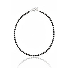 Silver Classic Black beads Anklet For her