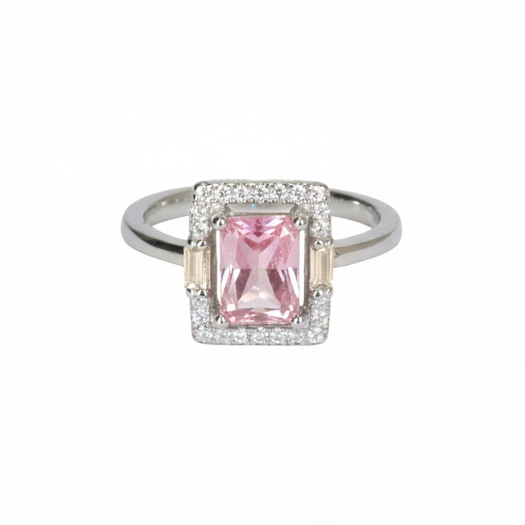  Silver Radiant Hibiscus Ring For Her