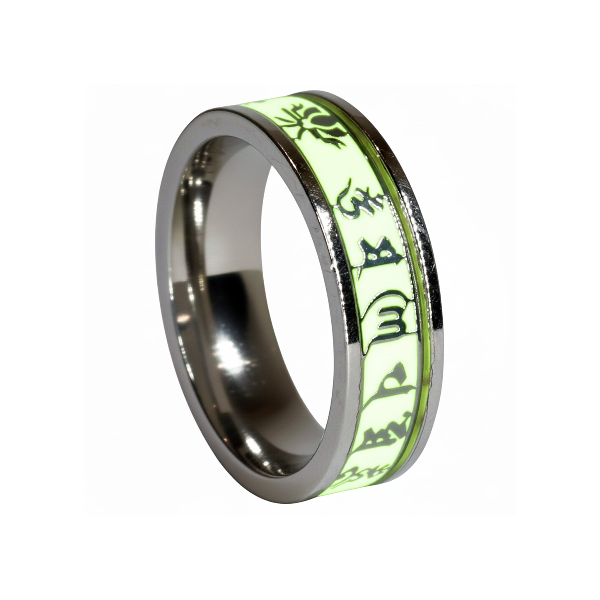 Glow-in-the-Dark 925 Silver Band For Him