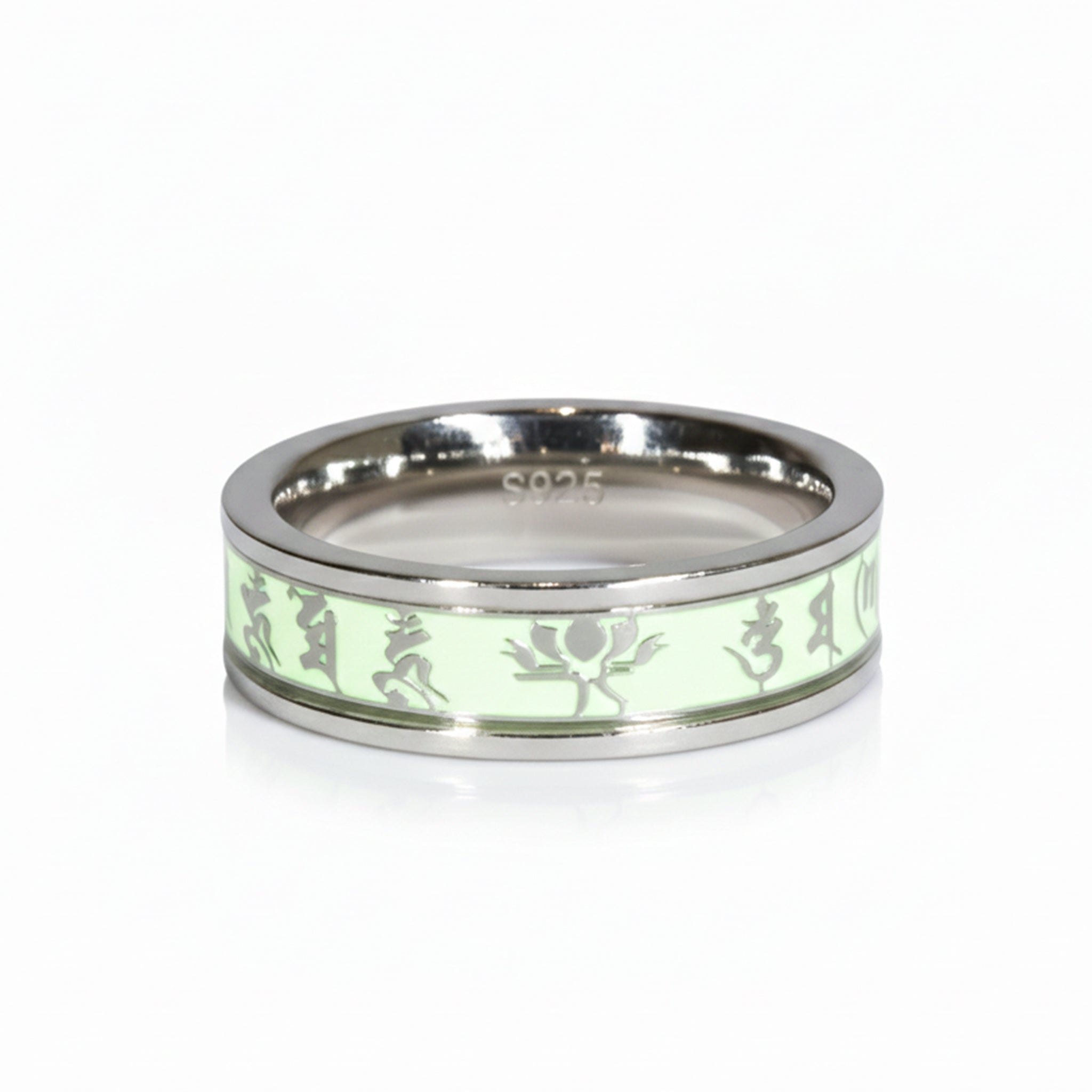 Glow-in-the-Dark 925 Silver Band For Him