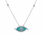 Silver Elegant Evil Eye Blue Pendant Necklace