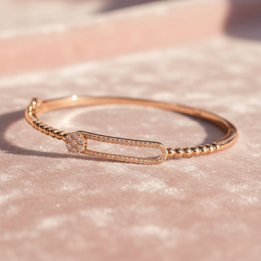 Rose Gold Starlight Aura Bangle Bracelet For her