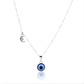 Silver Charm Evil Eye Pendant with Moon