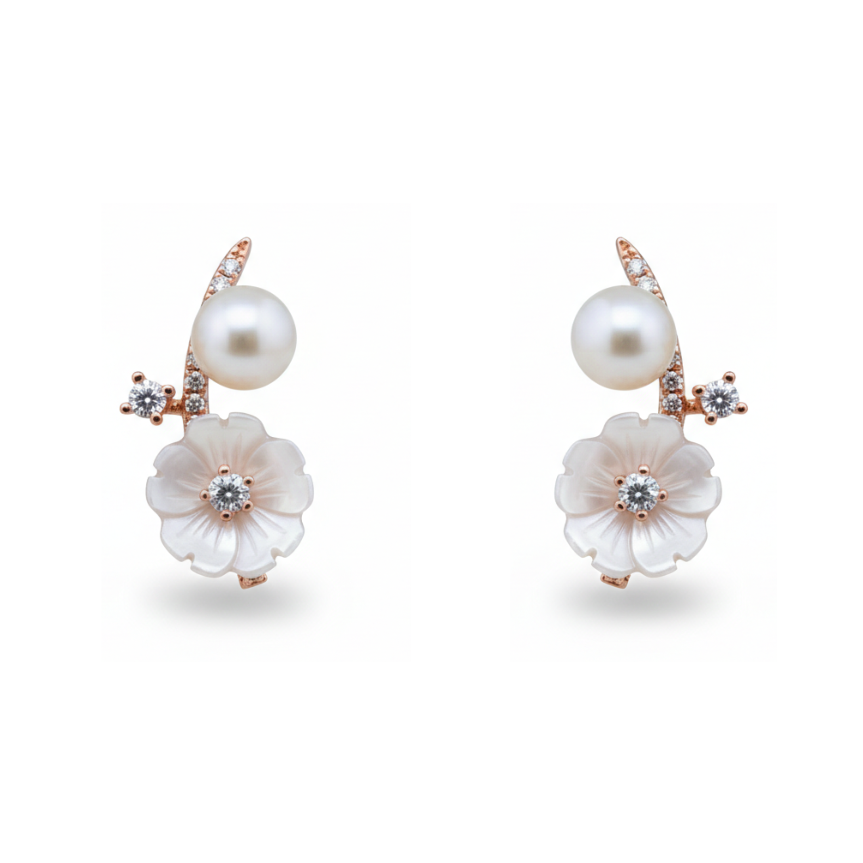 Rose Gold Exquisite Floral Pendant Set for Her
