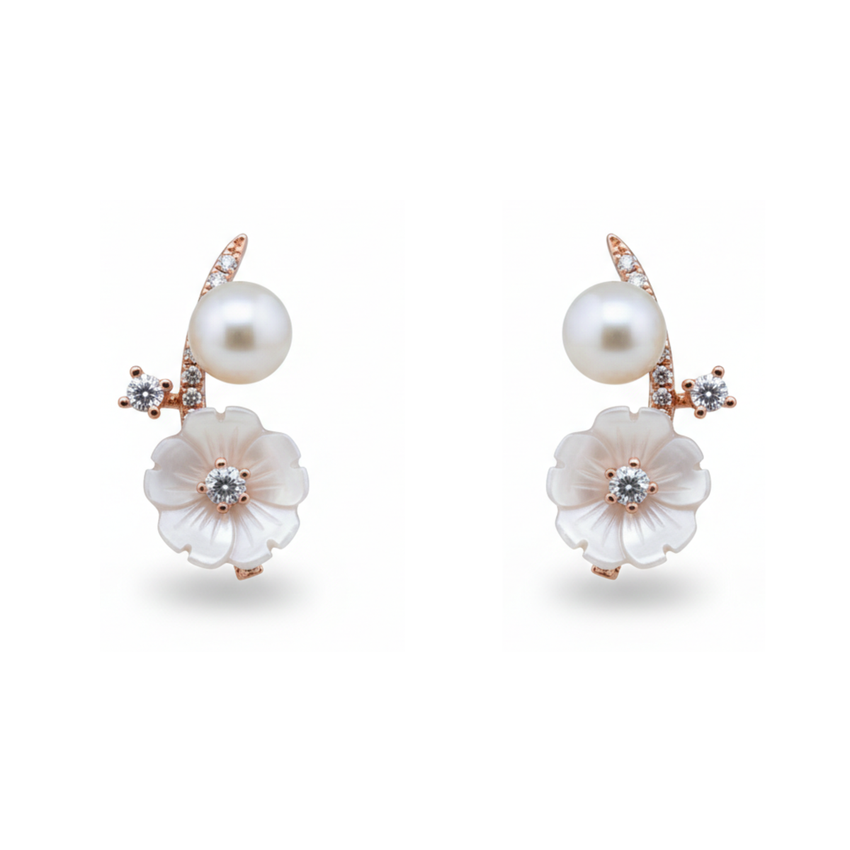 Rose Gold Exquisite Floral Pendant Set for Her