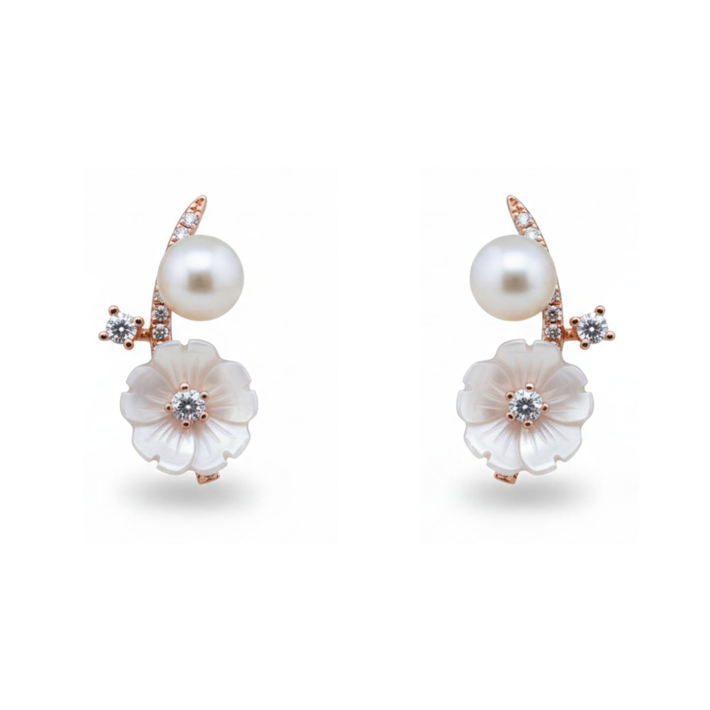 Rose Gold Exquisite Floral Pendant Set for Her