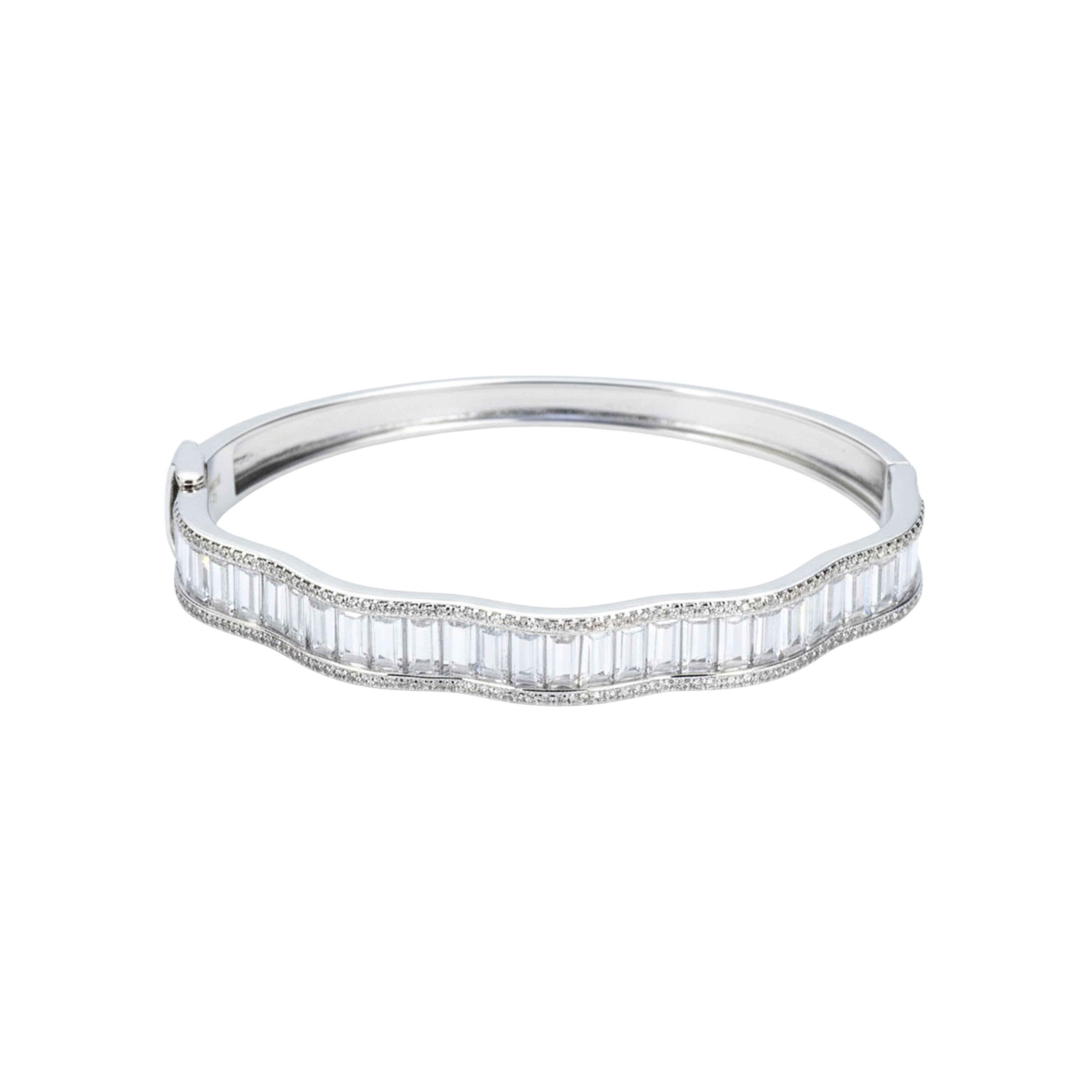 Silver The ethereal Waves Baguette Bracelet for her