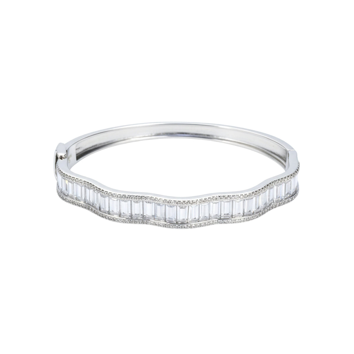 Silver The ethereal Waves Baguette Bracelet for her