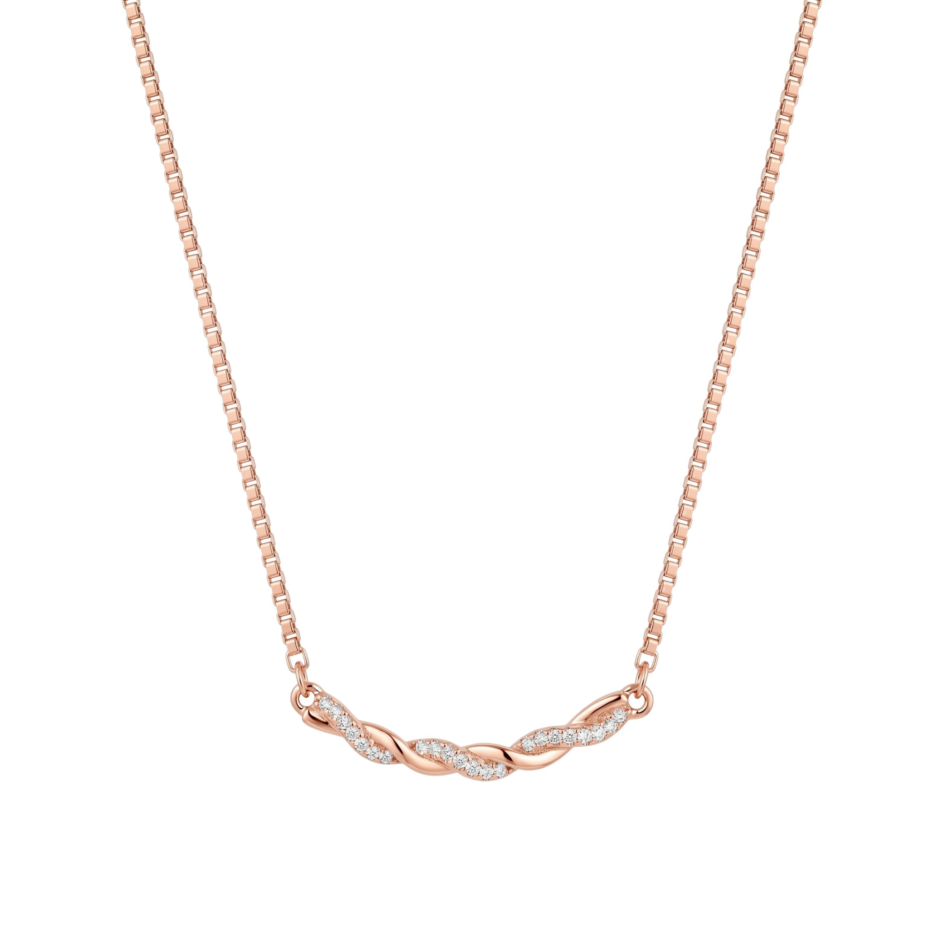 Rose Gold Twisted Zircons Pendant