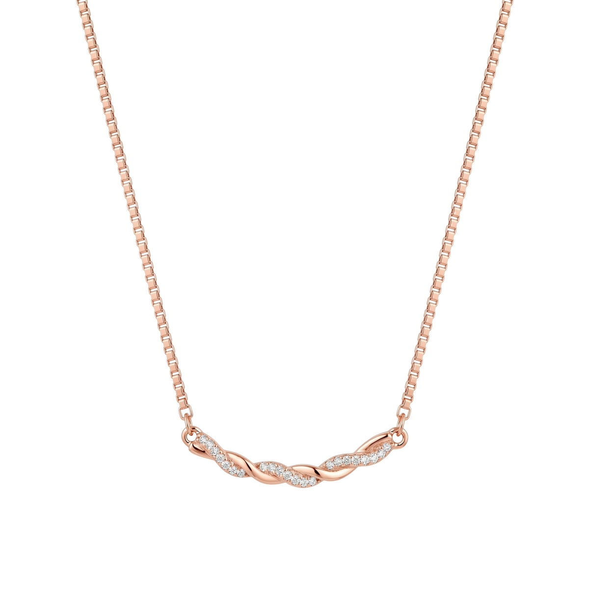 Rose Gold Twisted Zircons Pendant