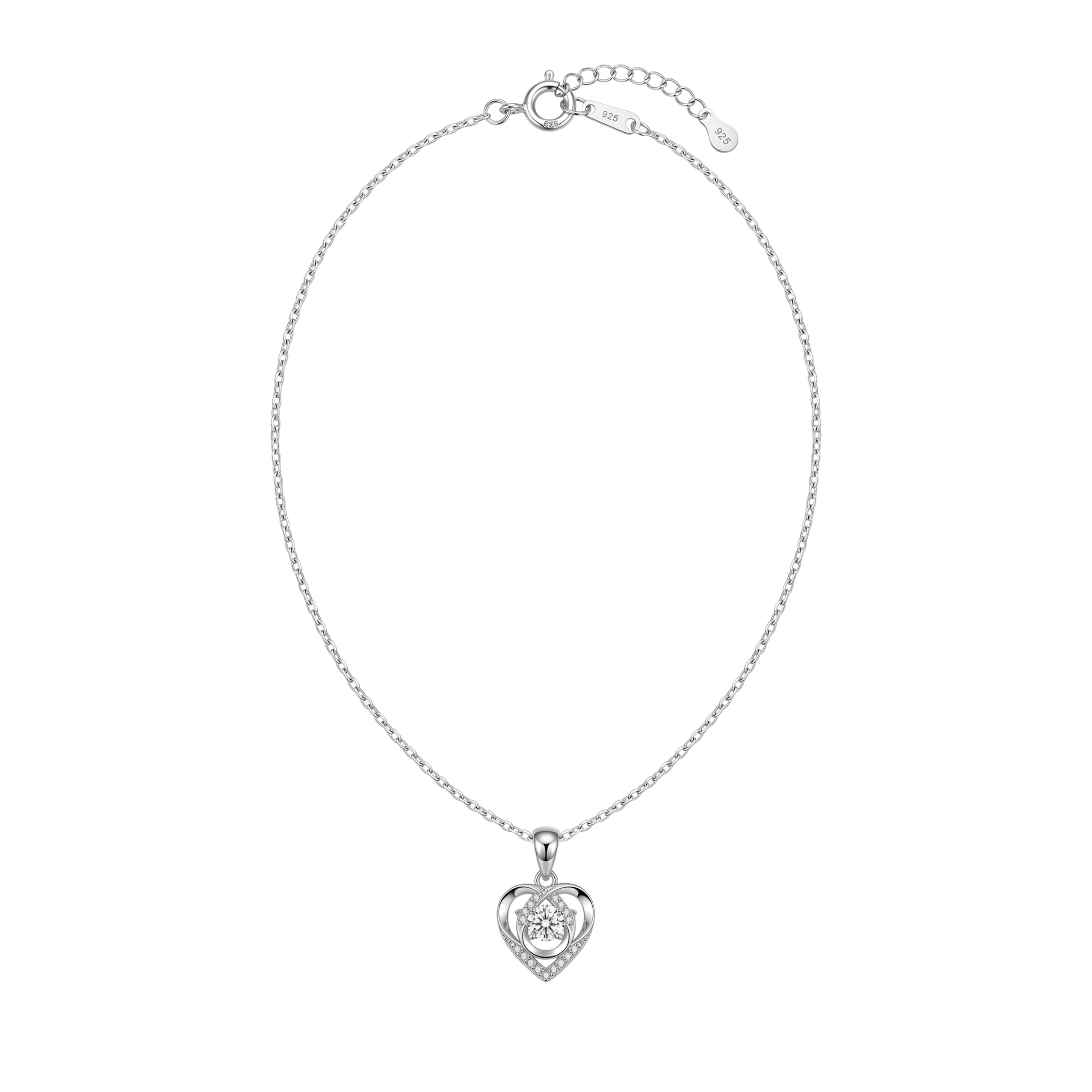 Silver Forever Love Dancing Heart Pendant