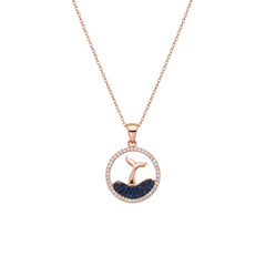 Rose Gold Coastal Whale Tail Pendant