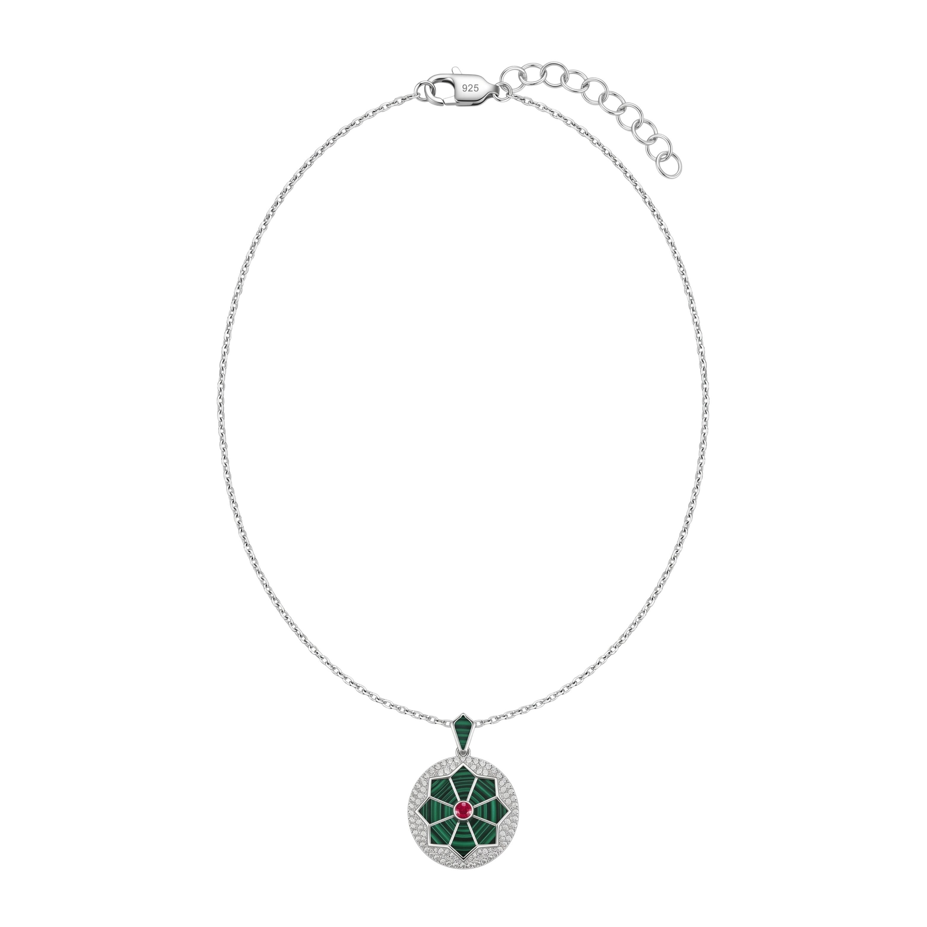 Silver Green Sparkle Pendant