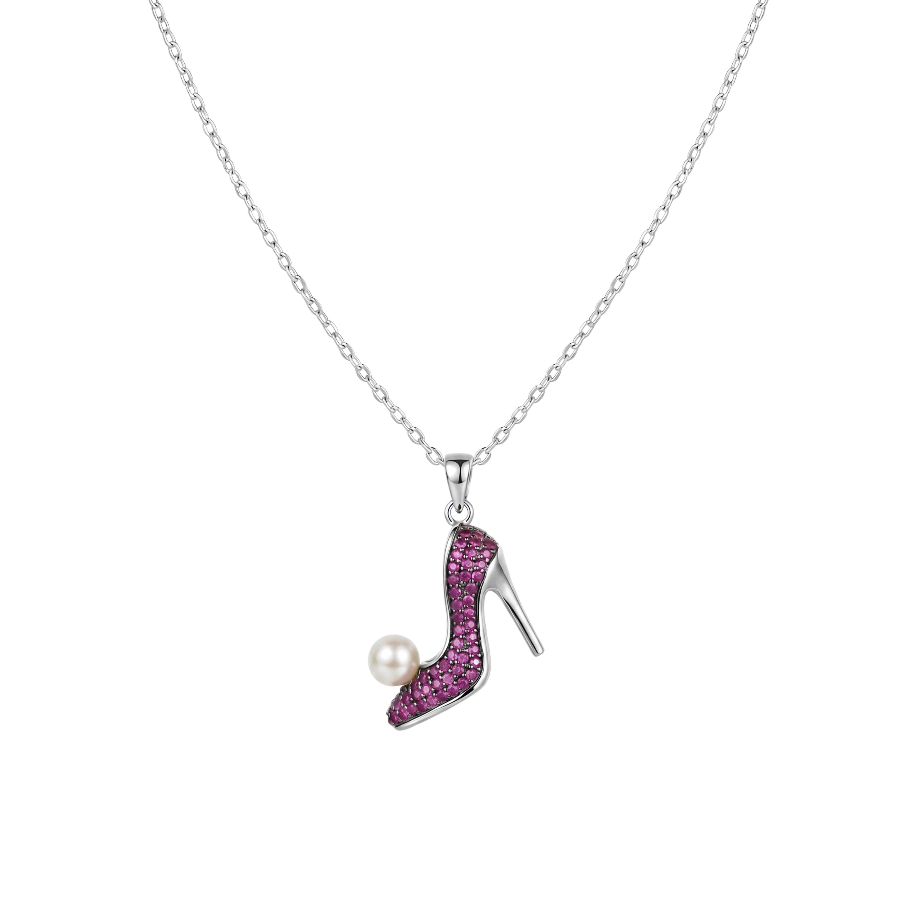 Silver High Heel Shoe Pendant For Her