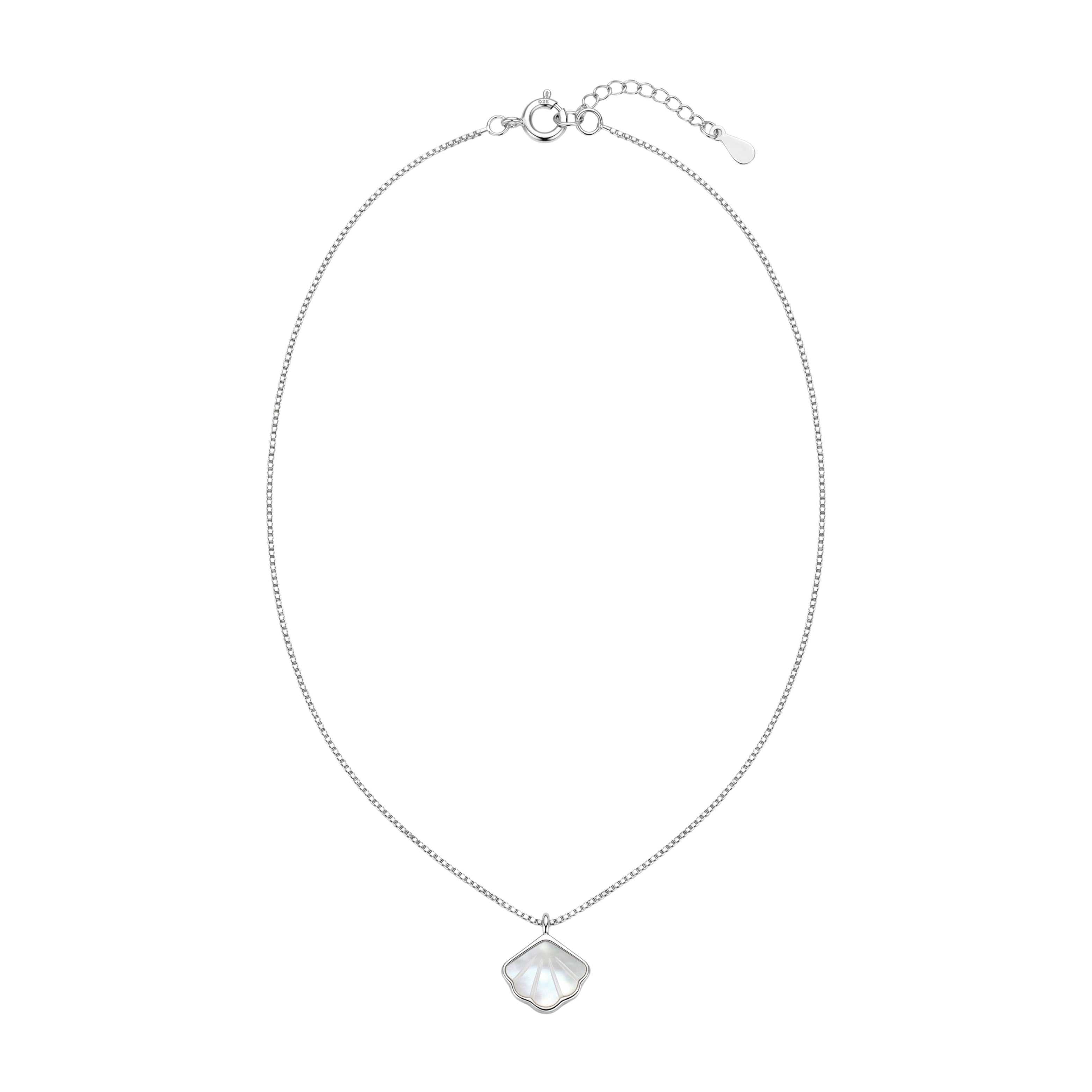 Silver Mother Of Pearl Shell Pendant necklace for her