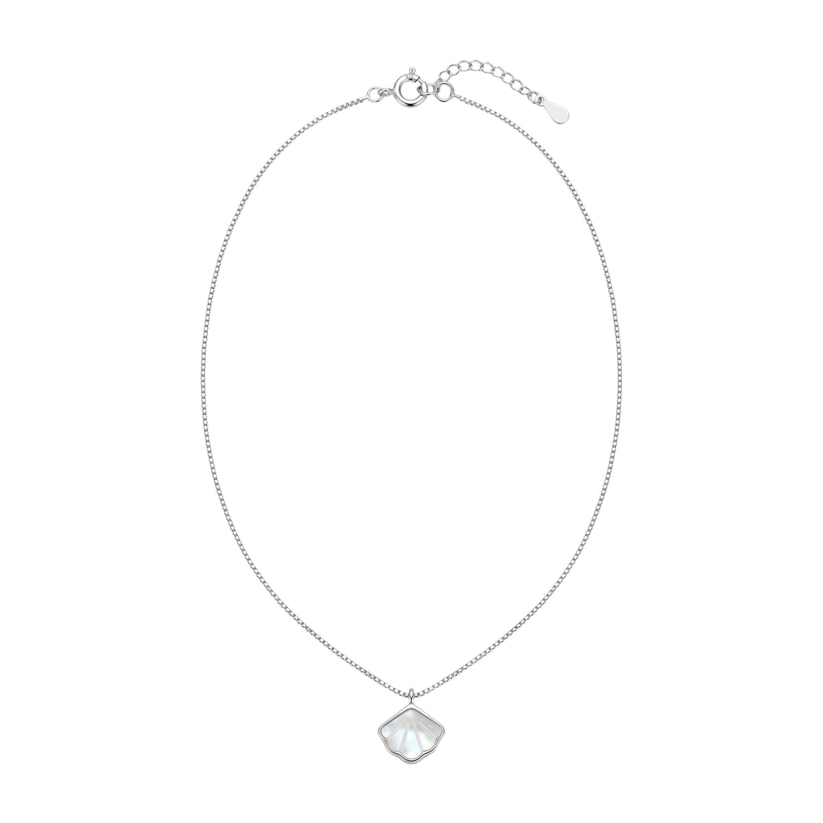 Silver Mother Of Pearl Shell Pendant necklace for her