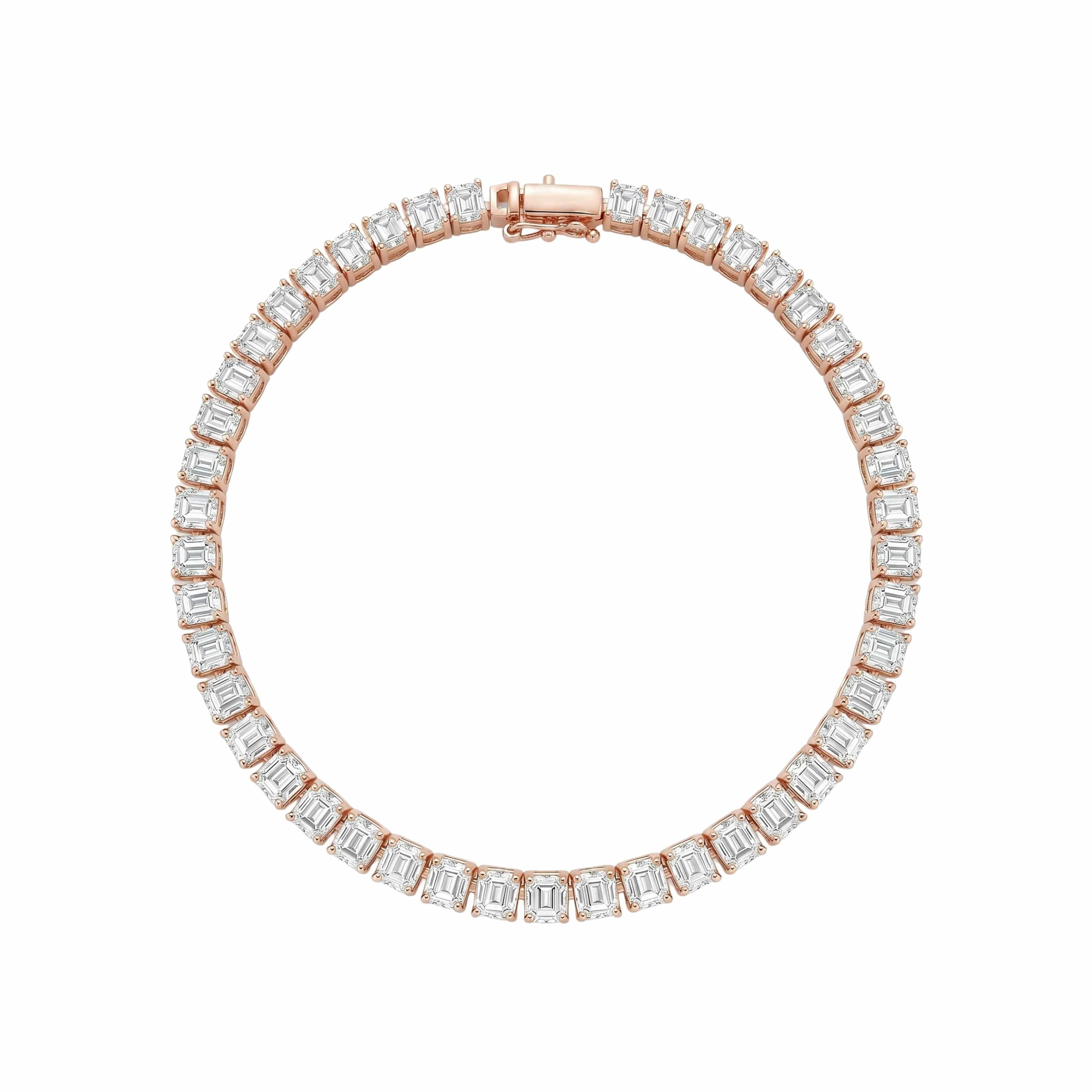 Princess Cut Rose Gold Tennis Bracelet