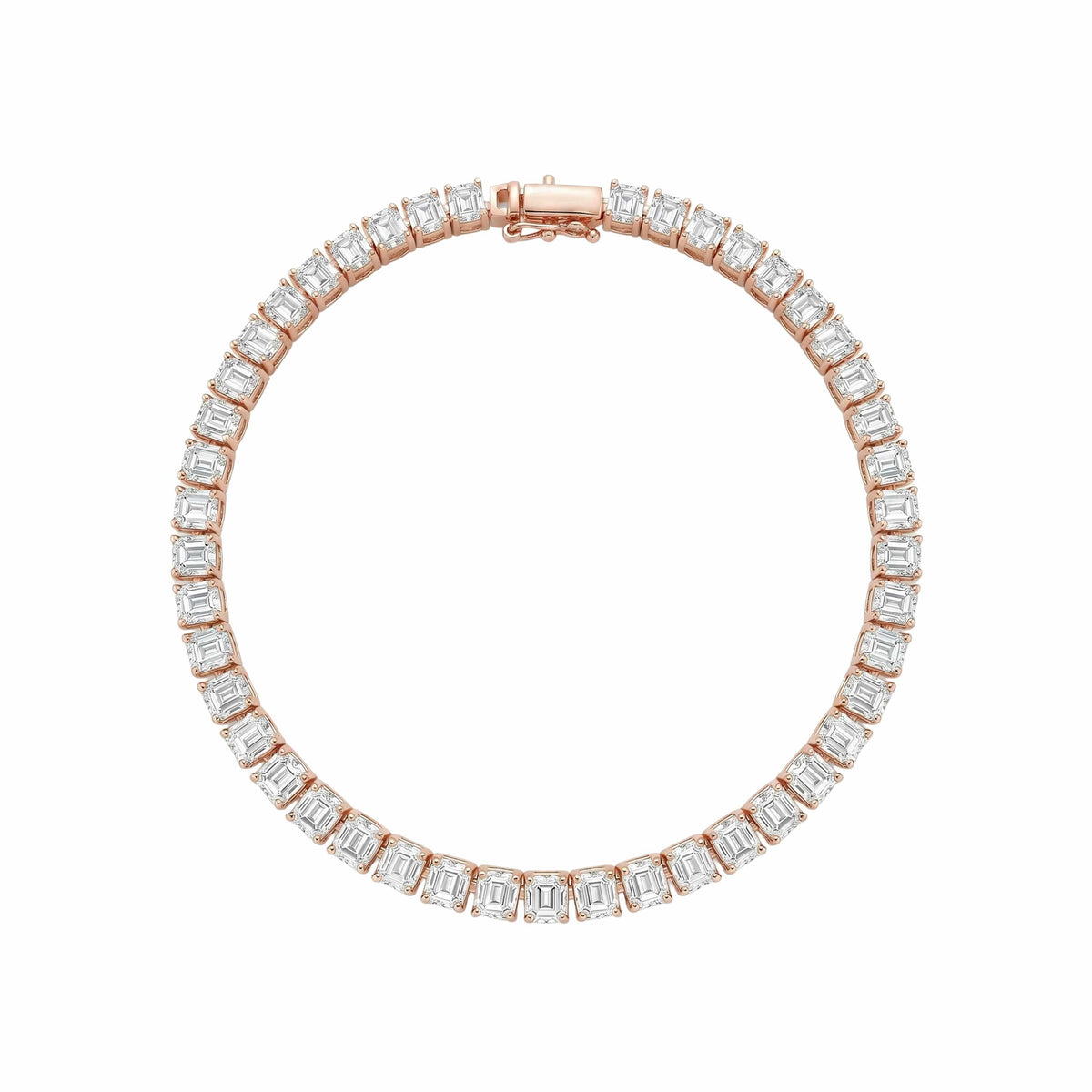 Princess Cut Rose Gold Tennis Bracelet