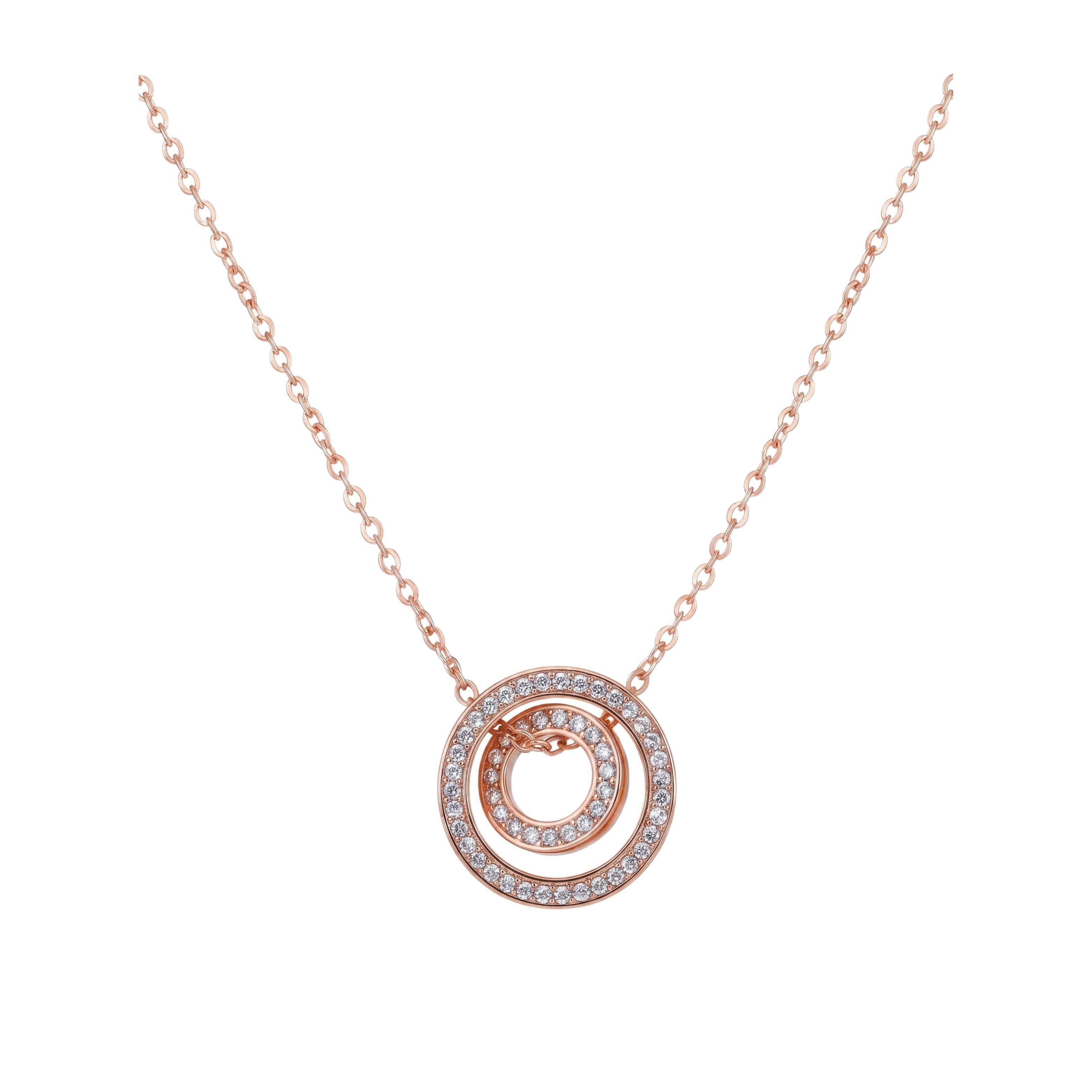 Rose Gold Interlocking Circle Pendant