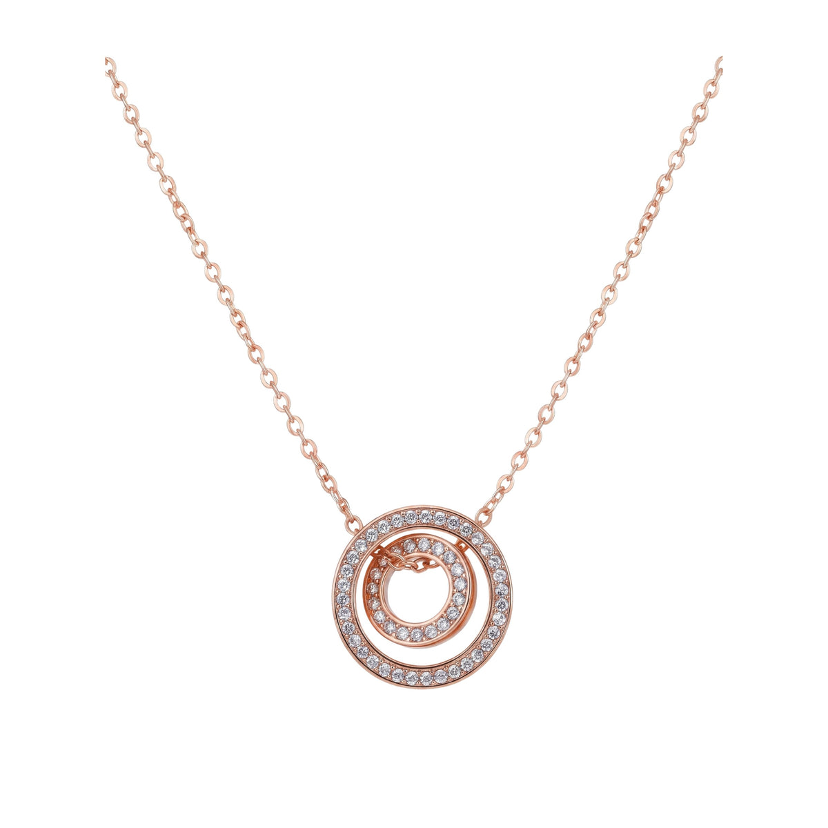 Rose Gold Interlocking Circle Pendant
