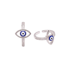 Silver Daisy Flawless Evil Eye Toe Ring