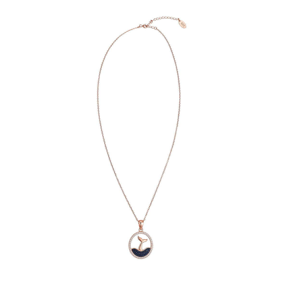 Rose Gold Coastal Whale Tail Pendant