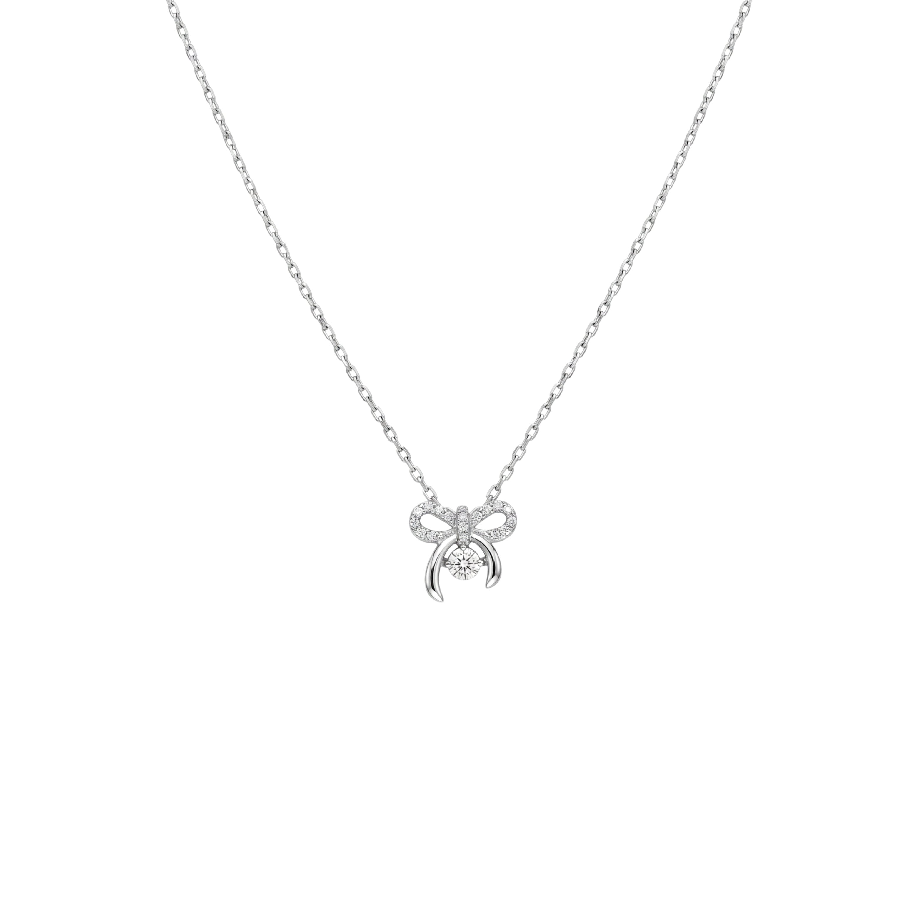 Silver Pookie Solitaire Zircon Chain Pendant