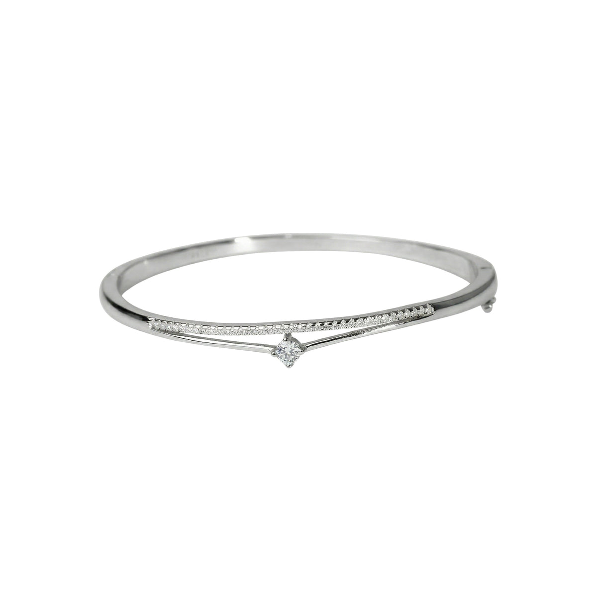 Silver Signature Halo Diamond Bracelet For Her