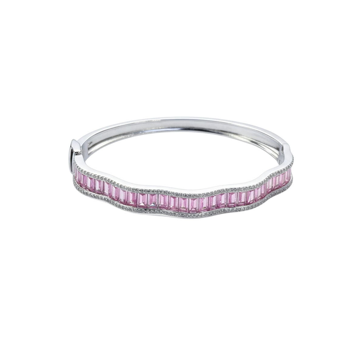Pink Halo Wavy Solid Bracelet For Her
