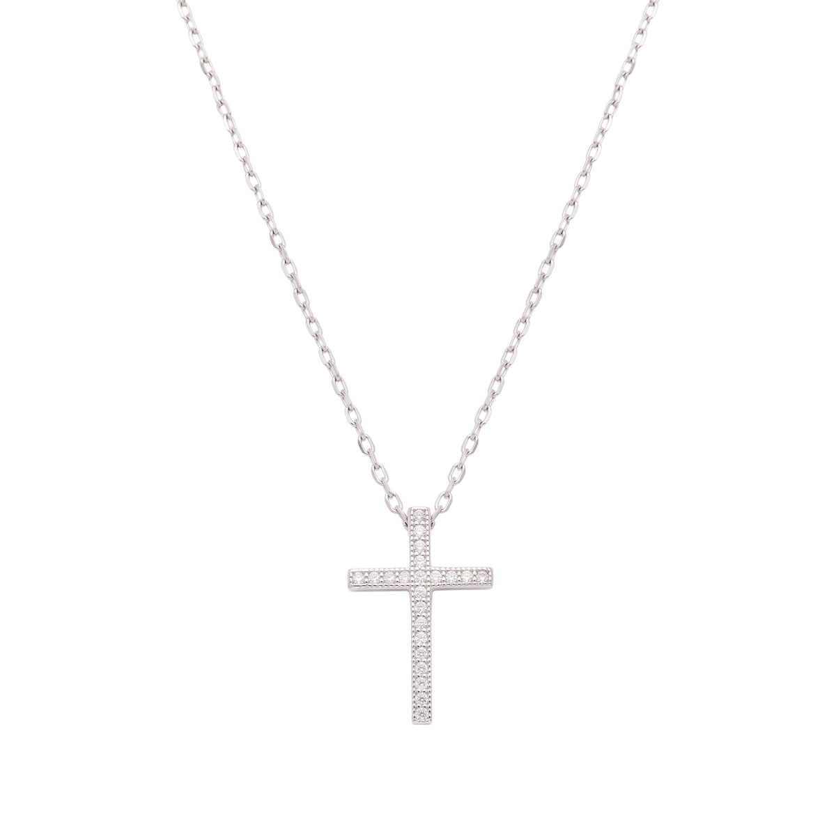 Silver Sparkling Cross Pendant