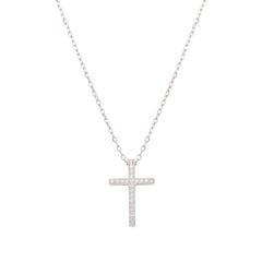 Silver Sparkling Cross Pendant