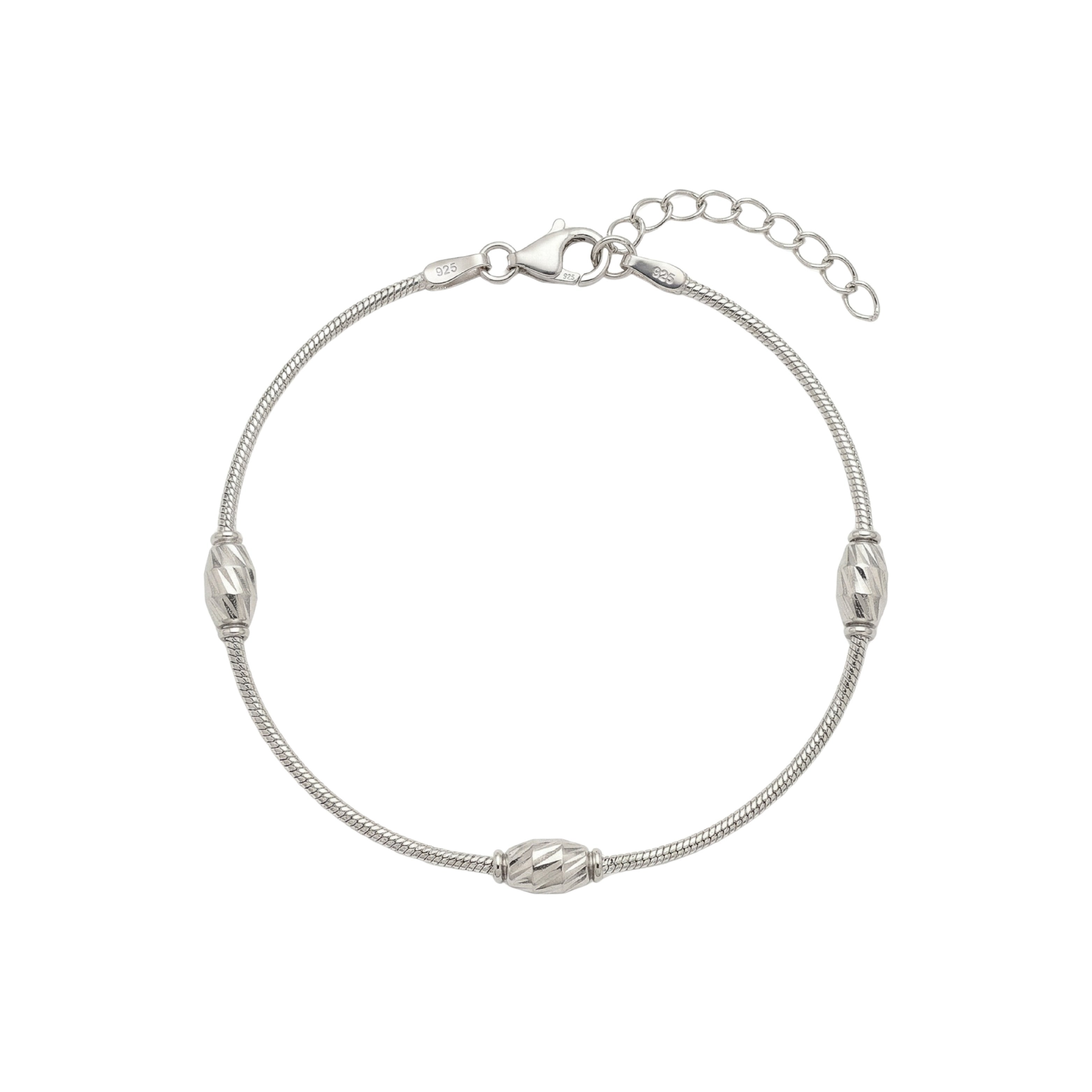 Silver Twisted Bead Bracelet