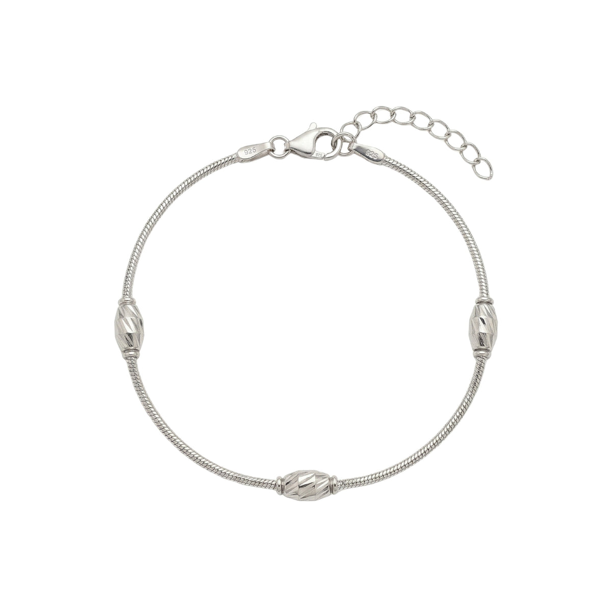 Silver Twisted Bead Bracelet