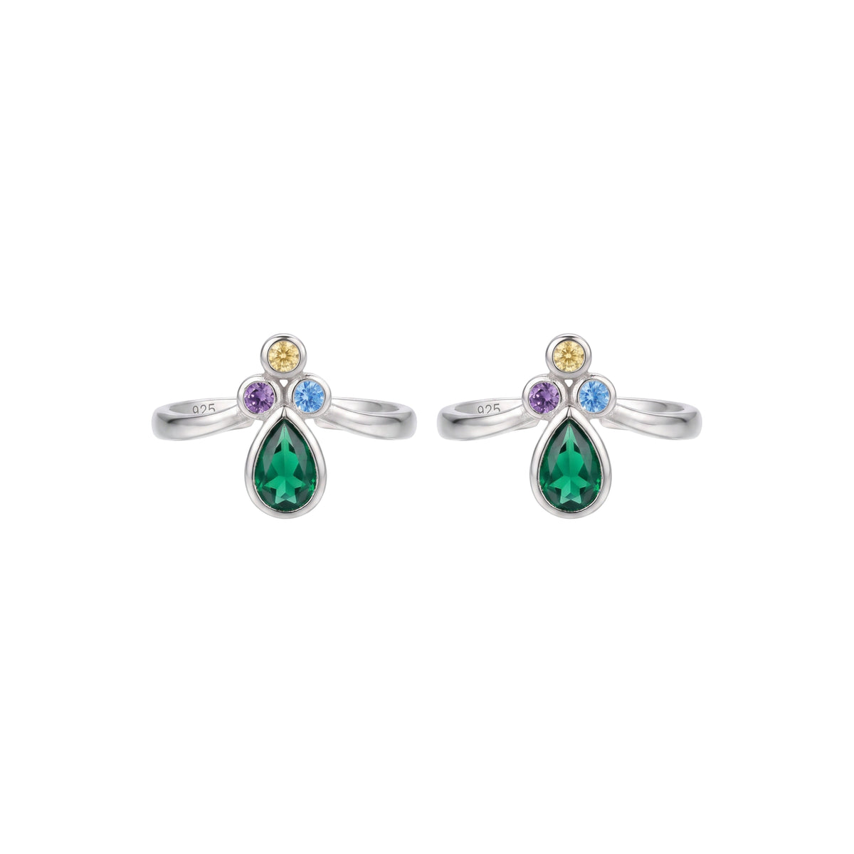 Silver Green Vibrant Toe Ring