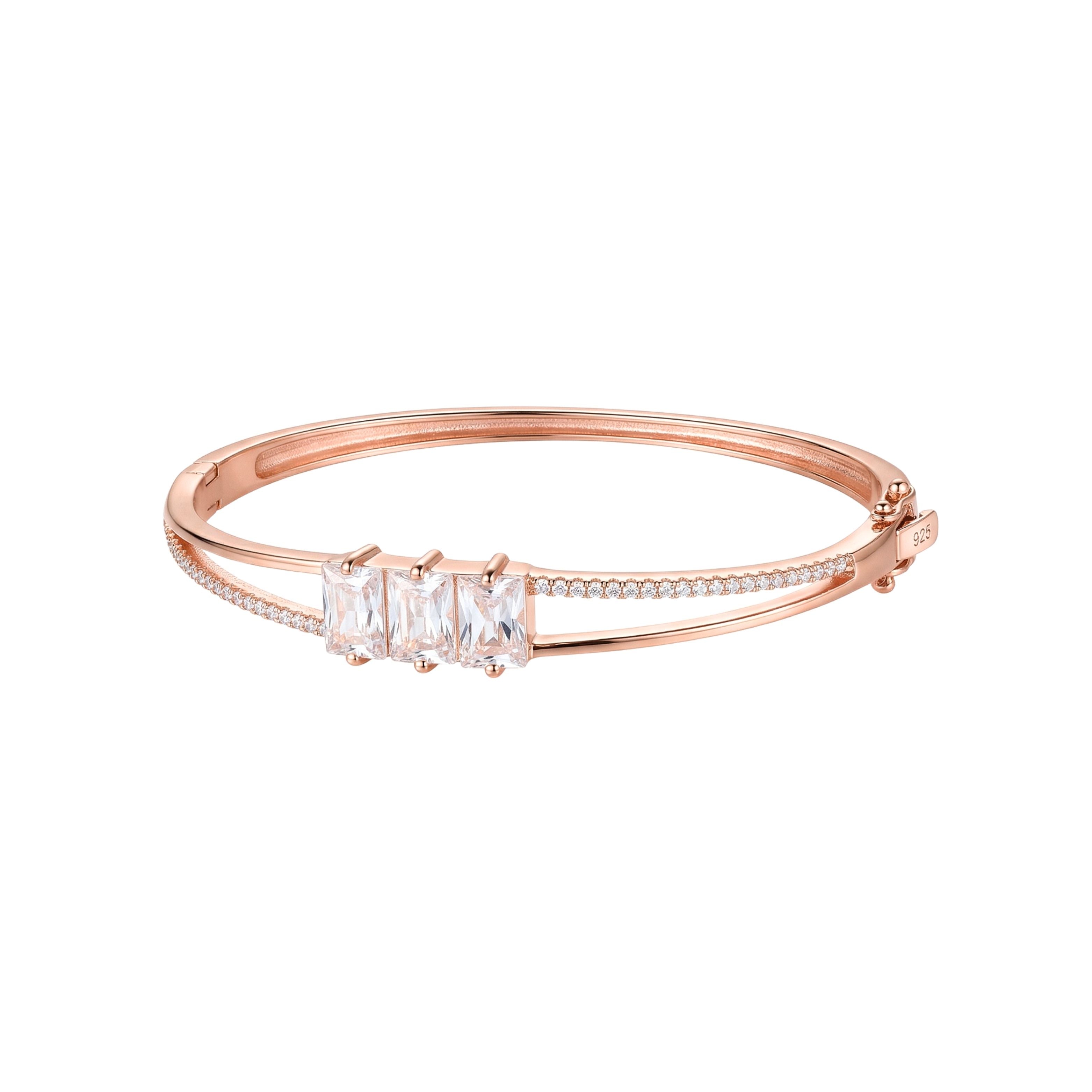 Rose gold Fine Trinity cut Bracelet for her